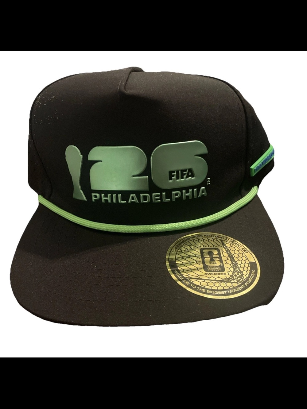 FIFA 2016 Philadelphia Black Snapback Hat with Green Accents